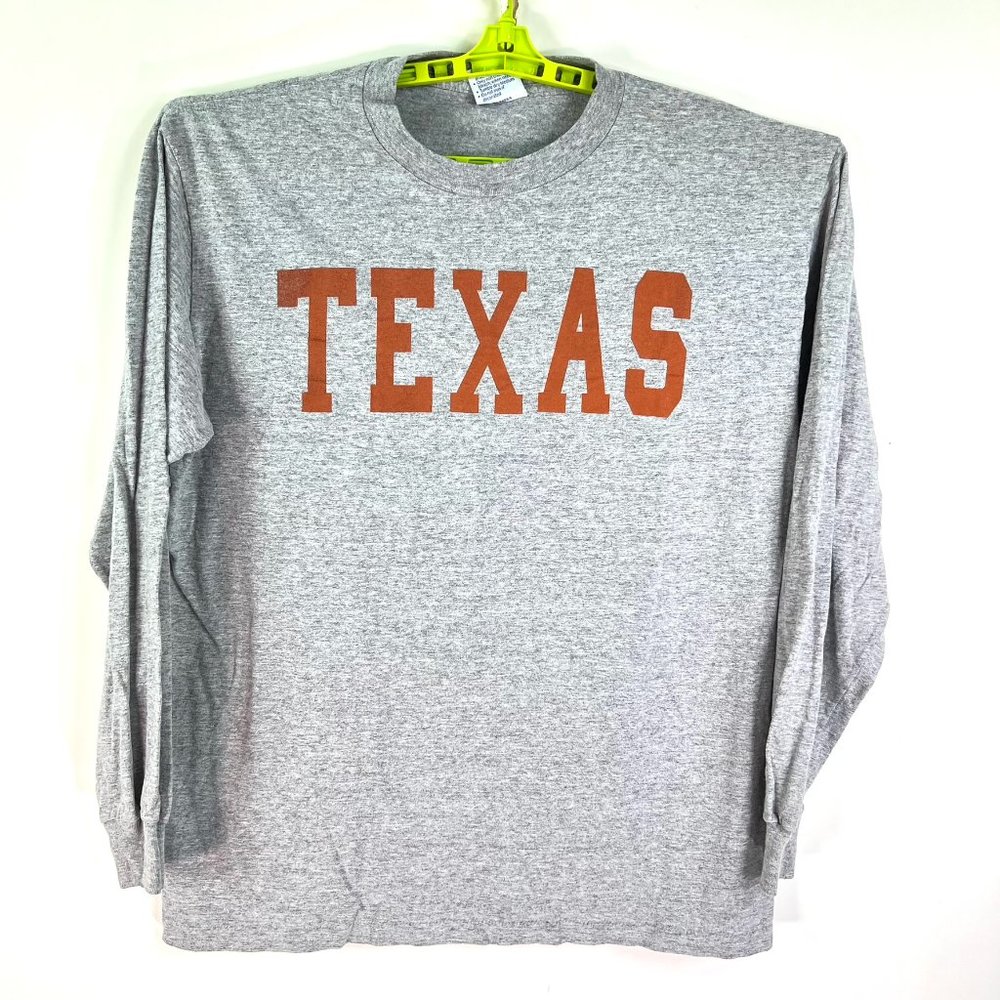 Vintage Texas University Longhorns Longsleeve Adult Shirt XL Gray All Sport Tag